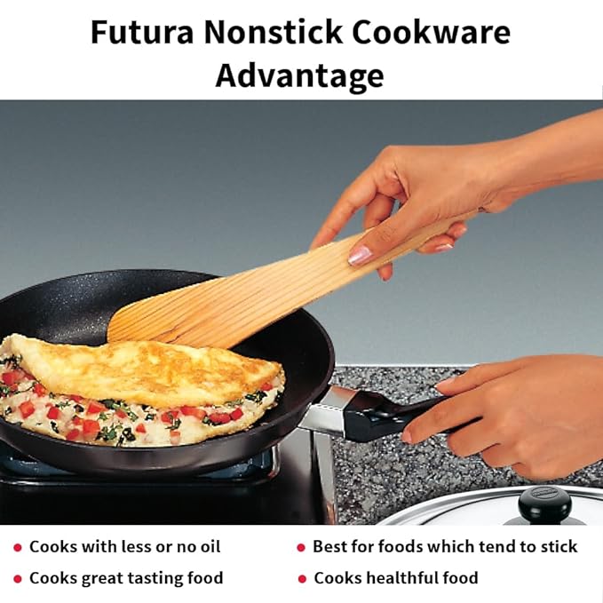 Hawkins Futura 17 cm Frying Pan Non Stick Fry Pan with Stainless Steel Lid