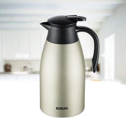 Borosil Oyster Stainless Steel 2 L Teapot with Handle