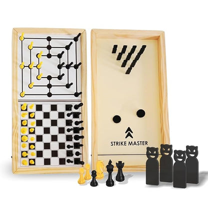 Wembley Wooden Chess Board Set 3-in-1 Board Games