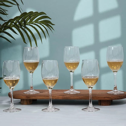 Set of 6: Classic Transparent Red/White Wine Glasses | 250ml | Dishwasher Safe