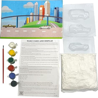 Toykraftt Mould & Paint Make Cars & Display Craft Kit for Kids Learning Activity Games