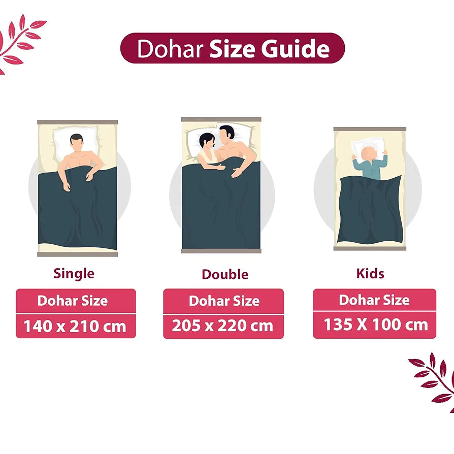 Divine Casa Floret 100% Cotton Single Dohar 120 GSM Soft & Lightweight Throw Blanket Colour Rosy Retreat