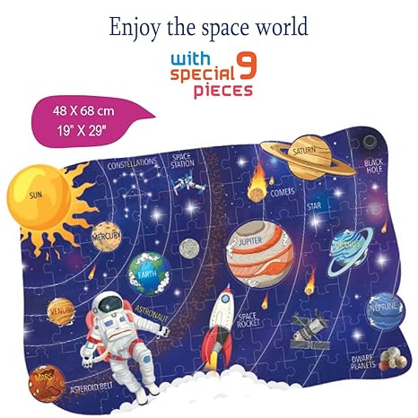 The Book Tree Space Puzzle for Kids 80-Piece Puzzle for Children Illustrations of Space