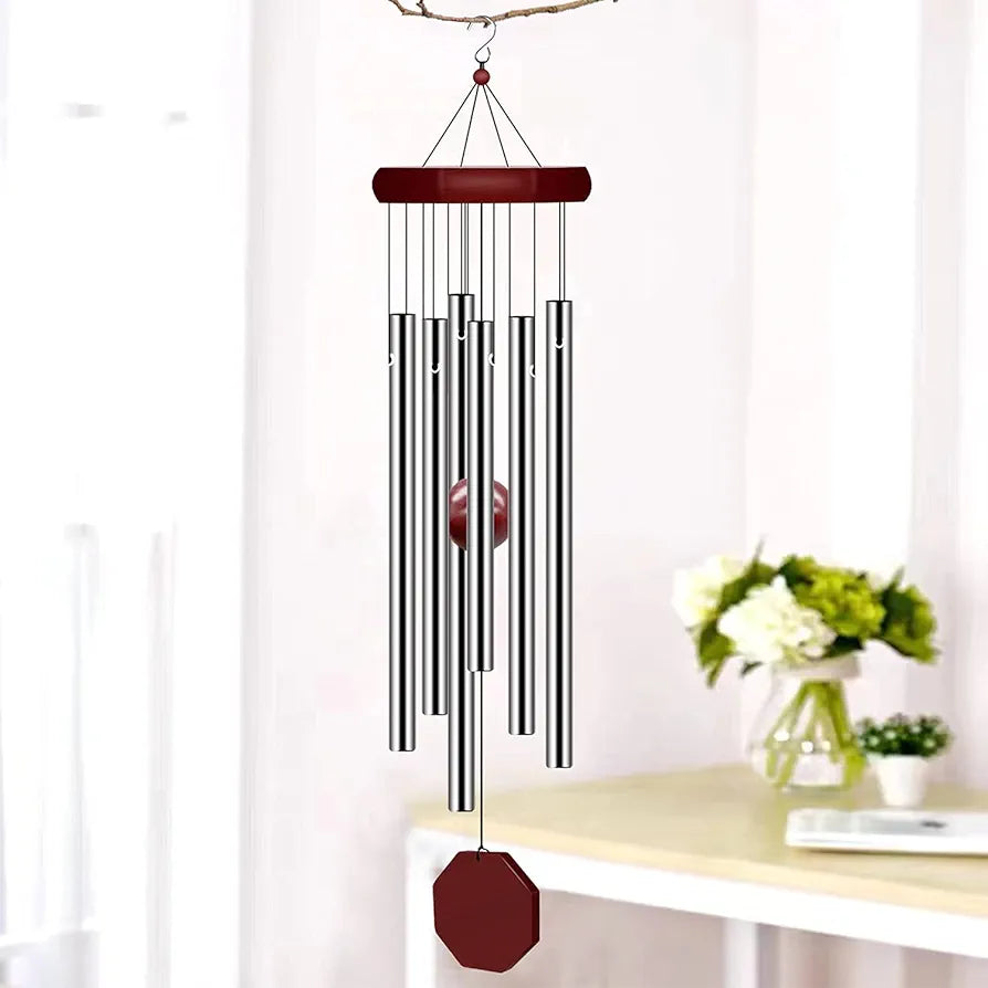 Memorial Wind Chimes Outdoor Large Deep Tone Personalized with 6 Tuned Tubes