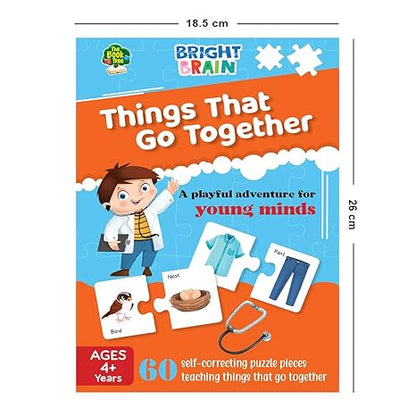 The Book Tree Bright Brain Things That Go Together 60 (30 Sets) Piece Jigsaw Puzzle for Preschoolers