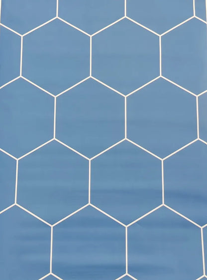 Jaamso Royals Blue Hexagonal Tiles Pvc Flooring Sheets for Floor Self Adhesive Wallpaper