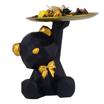 Zart Resin Cool Black Dog Sitt Showpiece For Home Shelves Decor Item