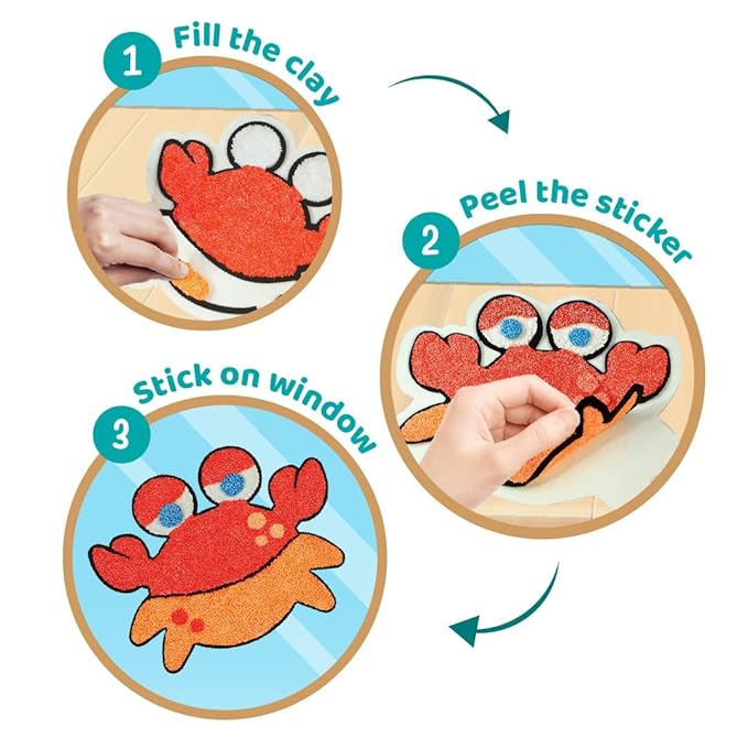 Imagimake Clay Stickers Aqua World Create 3 Unique DIY Stickers Using Air Dry Clay