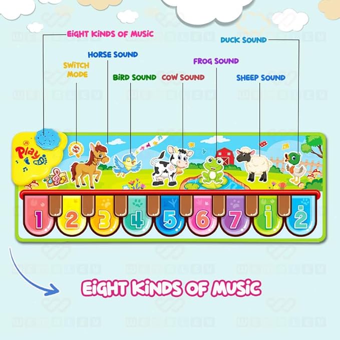 Wembley Animal Piano Mat with 8 Music Modes & Animal Sounds