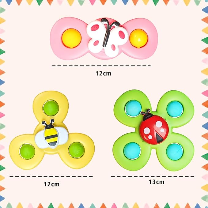 Wembley Suction Spinner Toy for Baby Bath Toys Water Toys 3 Pcs