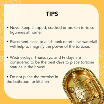 Ekhasa Pure Brass Tortoise Vastu with Brass Plate EKIDBR-02TOP2-GL