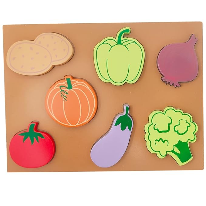 Wembley Wooden Puzzle Board For Nursery And Kg Students Raised Vegetables