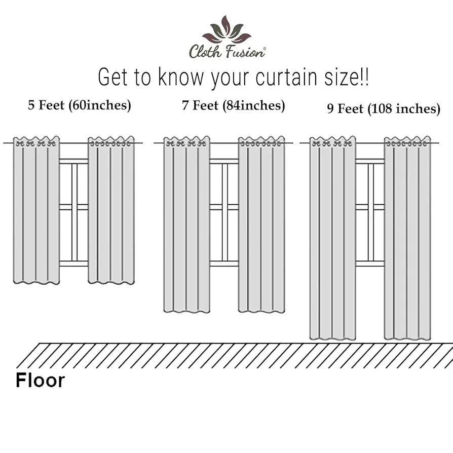 Cloth Fusion Sheer Curtain Window 5 Feet Leaf-Maroon