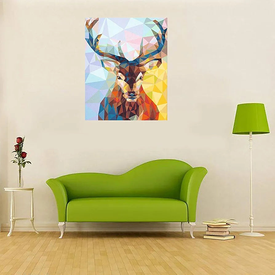 HASTHIP Diy Oil Painting, Acrylic Figures Painting, Paint By Number Adult With 3X Magnifier Card, Printed, Multicolor