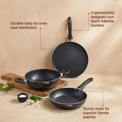 Judge by Prestige Ace Non-Stick BYK Set 20cm Kadai+Frypan+Omni Tawa 3 Piece