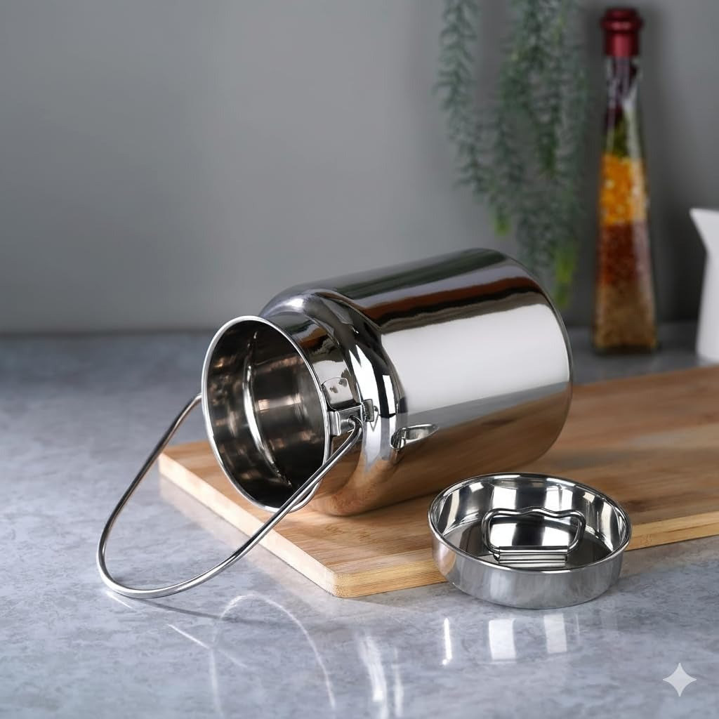 KC Stainless Steel Milk Can with Lid -  2000 ml