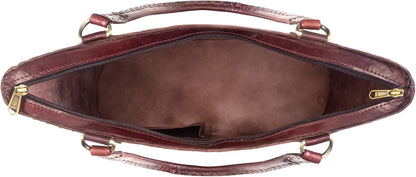 Goatter Genuine Leather Handmade Women's Handbag For Office And College,Brown