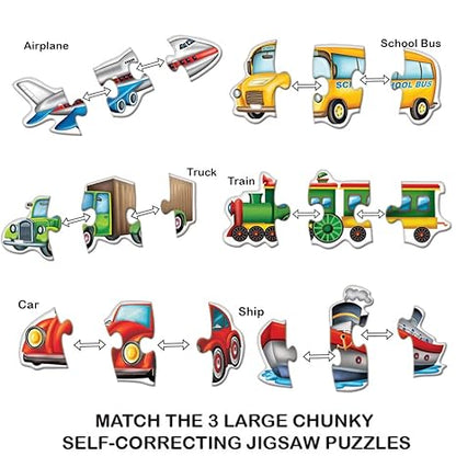 Toykraftt Toddler 3 Piece Puzzles For Boys And Girls Age Of 2 To 3 Years Old Educational Jigsaw