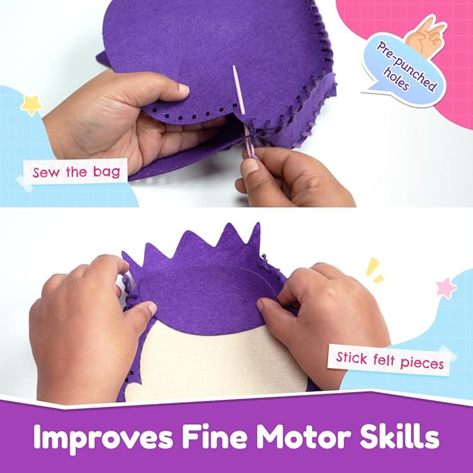 Bloomingo Art & Craft Kit | Princess Sling Bag | Fun Mess Free Arts & Craft Kit for Kids | Design Your Own Magical Diy Craft Bag