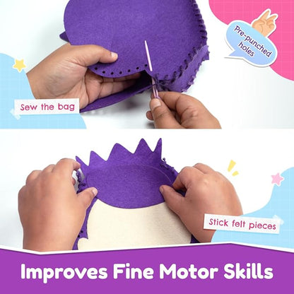 Bloomingo Art & Craft Kit | Princess Sling Bag | Fun Mess Free Arts & Craft Kit for Kids | Design Your Own Magical Diy Craft Bag