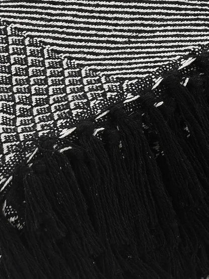 Sashaa World Soft Cotton Throw Blanket Colour Black