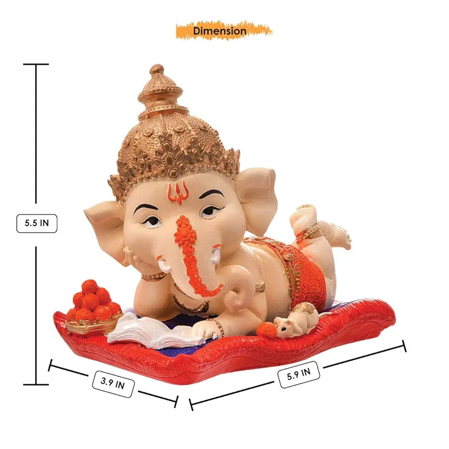 Karigaari India Handcrafted Polyresin Eco Friendly Lord Ganesha Ganpati Idol Figurine
