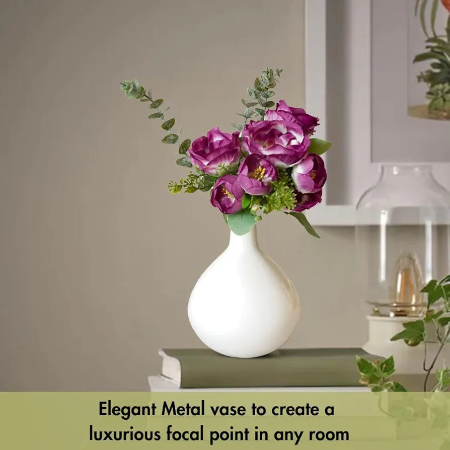 Behoma Metal Flower Vase Off White Tall Vase Flowers not Included
