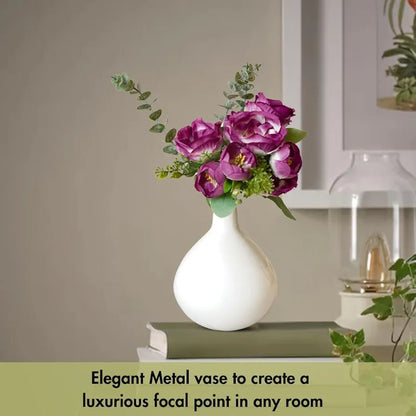 Behoma Metal Flower Vase Off White Tall Vase Flowers not Included