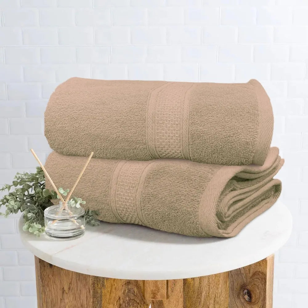 Luxe Home Cotton Bath Towel 450 GSM Quick Dry Large Size Bathroom Towels Colour Taupe