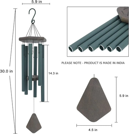 Paradigm Pictures 30.5 inch Big Wind Chimes Big Army Green Pipe Wood