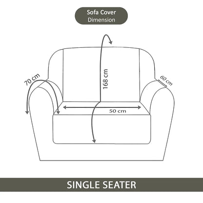 Kuber Industries Soft Velvet Quilted Single Seater Sofa Cover with Pocket Arms Frill Olive Green