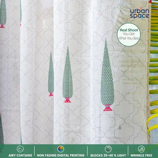 Urban Space Sheer Linen Curtains for Door Light Filtering Linen Textured Decorative Curtains with Eyelets and TieBack for Bedroom Set 2 Pinewood