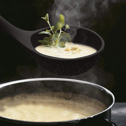 Woodtula Silicone Soup Ladle Spatula with Wooden Handle Non-Stick Cookware Utensil Tools Black