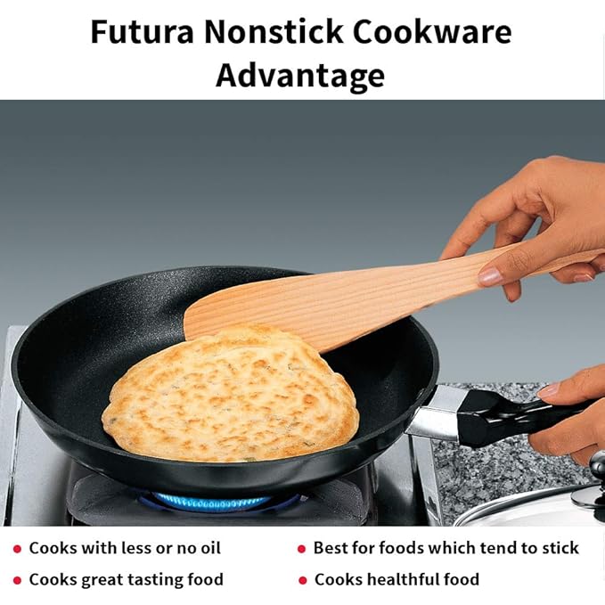 Hawkins Futura 22 cm Frying Pan Non Stick Fry Pan with Glass Lid