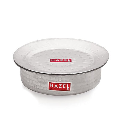Hazel Aluminium Langdi Patila 26 cm with 2700 ml Capacity Flat Tope with Lid