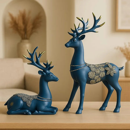 Xtore Creative Resin Golden Reindeer Sculptures