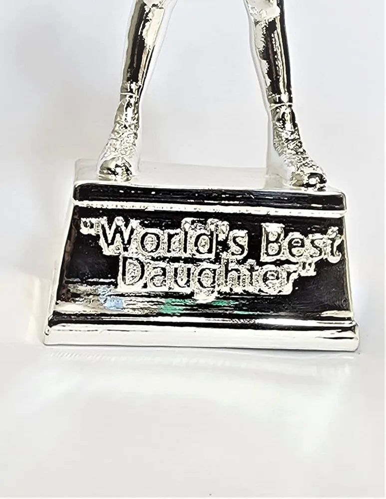 Gold Art India Daughter Figurine Silver Plated World's Best Daughter