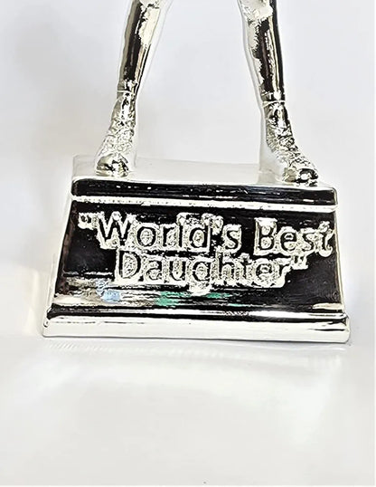 Gold Art India Daughter Figurine Silver Plated World's Best Daughter