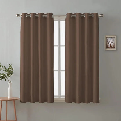 Cloth Fusion Blackout Window Curtains 5 Feet Long Set of 2 Dark Brown Colour