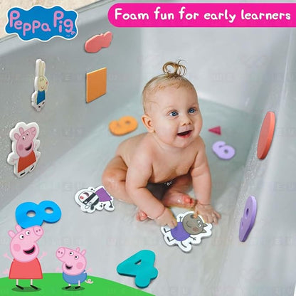 Wembley Peppa Figures Foam Cut Outs for Kids EVA Foam Stickable Bath Toy Set of 32