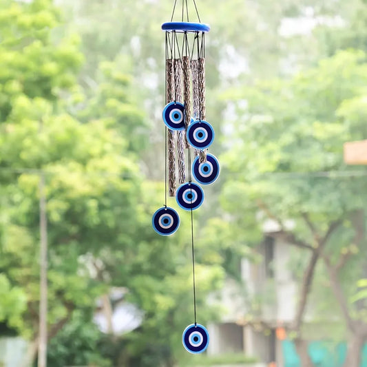 9Dzine Wind Chimes with Evil Eye Protection - 27 Inches