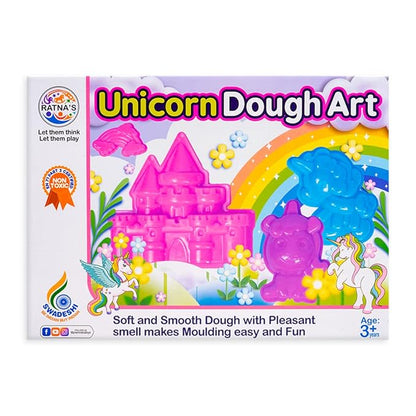 Ratnas Unicorn Dough Art Modelling, Shaping and Sculpting Kit for Kids 3+ Years | Non Toxic