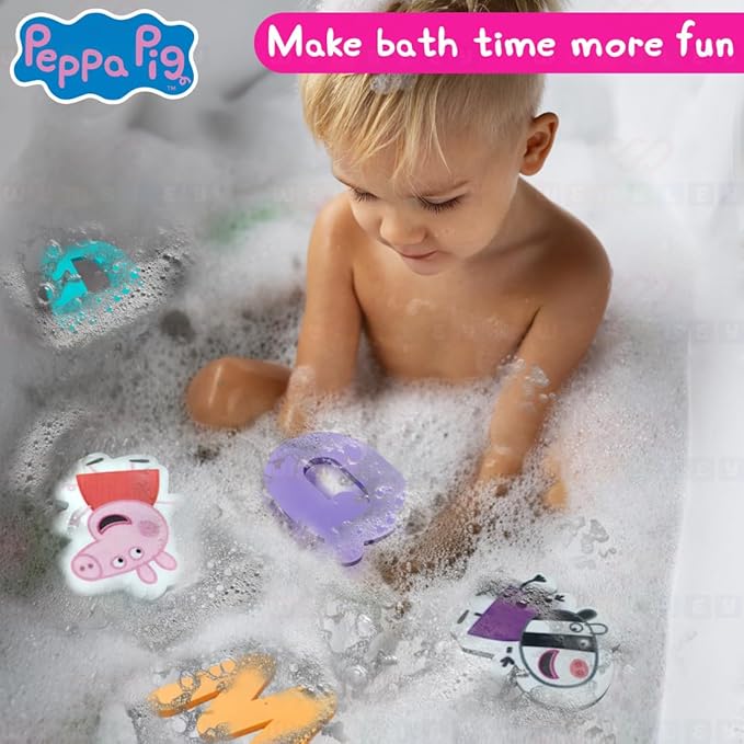 Wembley Peppa Pig Foam Cutouts for Kids EVA Foam Alphabets & Characters Bath Toy Set of 32