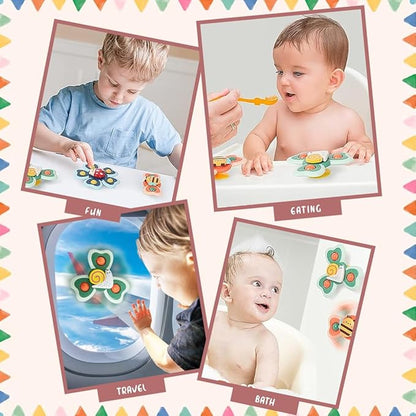 Wembley Suction Spinner Toy for Baby Bath Toys for Kids 3 Pcs