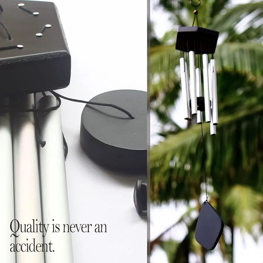 Lilone 7 Pipe Silver Wind Chimes 60 cm Long