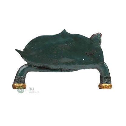 Indicast 15" Inch Handmade Buddha Sleeping Murti Stone Finish Meditating Idol Gifts Antique Design | Green