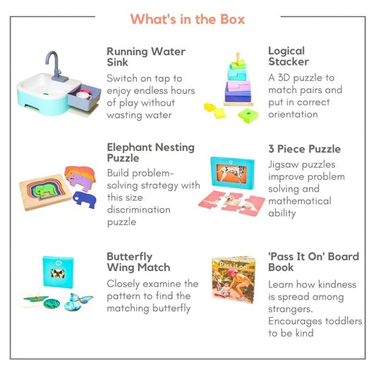 Curious Cub Montessori Learning Wooden Toys | Box 12 | Develop Problem/puzzle Solving | Hand-eye Coordination & Brain Development