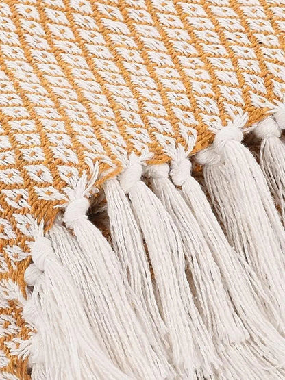 Sashaa World Soft Throw Blanket Colour Yellow/White