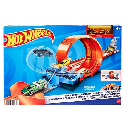 Hot Wheels Loop Stunt Champion Track Set with Dual Track Loop Dual Launch