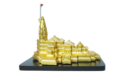 Gold Art India Ram Mandir Ayodhya Gold Plated Matte 24 Karat - Minature Small